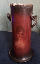 Vtg Warwick IOGA Victorian Lady Portrait Vase With Twig Shaped Handles picture