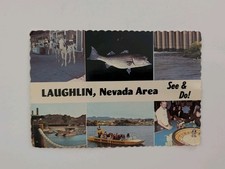 Vintage 1982 Laughlin Nevada NV  Souvenir Postcard Fishing & Casino picture