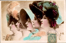 French stage actresses from the Belle Époque era - Vintage Postcard picture
