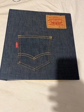 Vtg 80s Levis 501 Blue Denim 3 Ring Binder Red Tab Leather Patch Now Designs SF picture