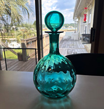 Blenko 1970 Surf Green 6916 Coin Dot Pinched Decanter Joel Myers One Year Only picture