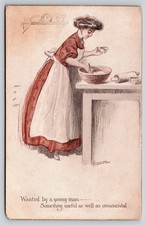 MT Sheahan~Wanted By Young Man~Useful/Ornamental Lady~c1910 Vintage Postcard picture