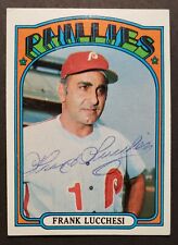 Frank Lucchesi Vintage Signed 1972 Topps Card #188 Philadelphia Phillies - AUTO picture