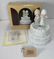Enesco Precious Moments Wedding Cake Topper 1981  Music Box Wedding March 5.5