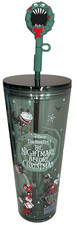 Disney Starbucks Nightmare Before Christmas & Straw Topper 24oz Cold Cup Tumbler picture
