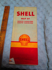 Vtg 1951 North Carolina & South Carolina Shell Oil Road Map picture