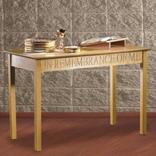 Communion Table, In Remembrance of Me Communion Table, Pecan 48