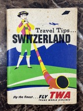 TWA Trans World Airlines Travel Tips Switzerland Booklet Guide Vintage 1960 picture