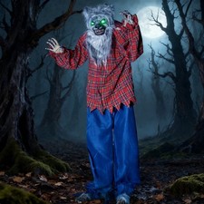 Joyfy 5.3ft Animatronic Werewolf Halloween Decor Motion Sound LED Eyes Outdoor picture