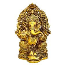Ganesha Brass Handcrafted Antique Finish Bhagwan Ganpati Idol, Height : 9 Inch picture