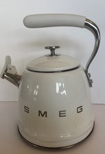 SMEG Stainless Steel Stovetop White Kettle Retro Working, See Pictures, picture