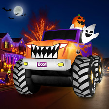 Giant 8FT Halloween Inflatable Monster Truck with Ghosts & Pumpkins picture