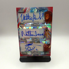 Topps 2026 Disney Chrome Sapphire Red Lion King Simba Timon Pumbaa Auto picture