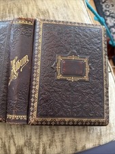 Antique Cabinet Card C 1880 Photo Album w/ 36 Cabinet Card B&W Portrait Photos picture