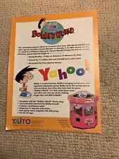 Original 1995 11-8 1/4” Bobby’s World Taito Howie Mandel ARCADE GAME FLYER picture