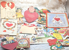 Vintage Lot Assorted Valentine Cards Ephemera (c. 1910s–1950s) Antique Cupid PC picture