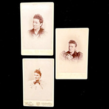 J. C. Wilson Sepia Cabinet Cards Lot Of 3 Portrait 1800’s Vintage 6 1/2 by 4 1/4 picture