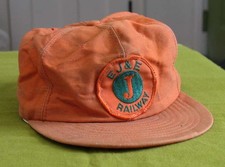 Authentic 1970s Erie, Joliet and Eastern Railroad Conductors Cap -(NOT REPRO) picture