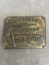 Antique Makutz & Barke Melbourne Safe Plaque Brass Vintage Industrial Sign picture