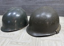WW2 Military M1 Steel Helmet + Liner Metal OD Green Bump Cap picture