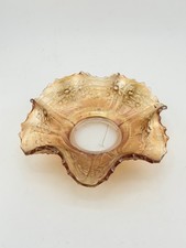 Antique c.1905–1925 Marigold Carnival Glass Bowl Scalloped Floral picture