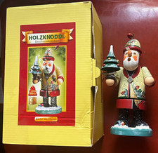 Käthe Wohlfahrt HOLZKNODDL Santa Claus Wood Incense Smoker w/ Box picture