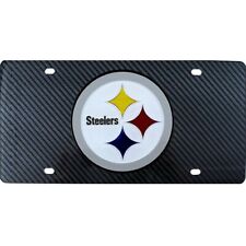 pittsburgh steelers nfl football logo carbon fiber laser license plate usa made picture