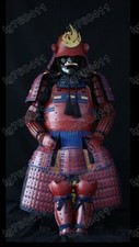 New Wearable Japanese Armor Suit Rustung Samurai Iron Red Phoenix Blue Laces O41 picture