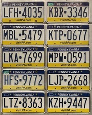 2011-2020 ‘s Lot of 10 Pennsylvania License Plates — VISIT PA.COM — NICE picture