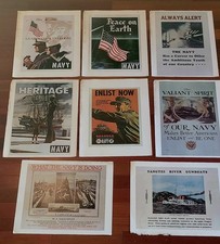 8pc Vintage 1970s Navy Recruiting Posters Bundle Lot 20x16 picture