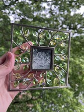 Retired Swarovski Crystal Yasmine Hurel Green Gold Leaf Picture Frame 2004 picture