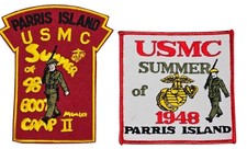 Vintage US Marine Corps Parris Island Summer Of 1948, 1998 USMC Patches picture
