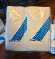 Pan Am Logo Paper Napkins White/Blue Design Lot - Sealed Stacks picture