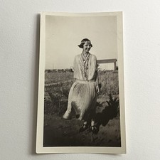 Antique Snapshot Photograph Beautiful Fashionable Young Woman Flapper picture