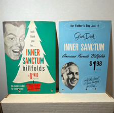 Inner Sanctum Billfolds $1.98 Store Display Sign Father’s Day & Christmas Adv picture