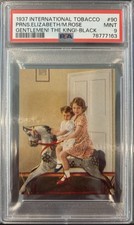 QUEEN Princess Elizabeth 1937 Int'l Tobacco #90 Gentlemen Black PSA 9 picture