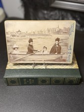 Rare Cabinet Card Photo, Studio Row Boat, Portobello Studio, Original. picture