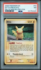 2005 POKEMON EX DELTA SPECIES #63 DITTO REVERSE [PIKACHU] DELTA SPECIES PSA 7 picture