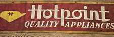 Vintage Hotpoint Quality Appliances Felt Advertising Display Sign ~89