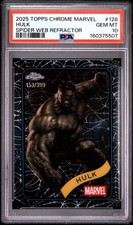 Topps 2025 Topps Chrome Marvel Hulk #128 Spider Web Refractor /399 PSA 10 picture