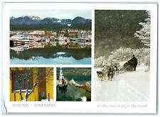 c1960's Southernmost City in the World Ushuaia Argentina Multiview Postcard picture