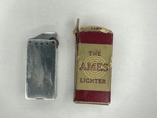 Vintage 1940s Ames Aluminum Block Lighter Chrome w/ Original Box picture