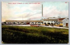 Dan'l Shaw Lumber Co Mill Eau Claire WI C1908 Postcard W1 picture
