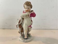 Vintage Carl Thieme Dresden Porcelain Little Boy with Royal Cape Figurine picture