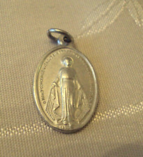 VINTAGE SILVER TONE BLESSED MOTHER MEDAL  MADE IN FRANCE  #ME picture