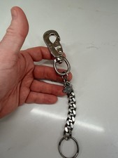 NOS Harley Davidson Bar Shield Heavy Curb Chain Keychain Belt Clip 8” Biker Gear picture
