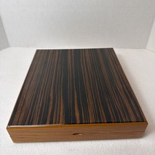 Vintage Mastro de Paja Cigar Box Humidor Zebra wood Made in Italy picture