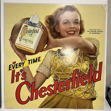Vintage Original Chesterfield Cigarettes Basketball Girl Sign Liggett & Myers Co picture