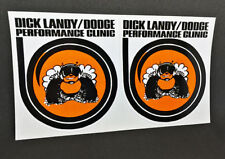 Pair of Dick Landy Dodge Performance Clinic Vintage Style DECALS, Vinyl STICKER picture