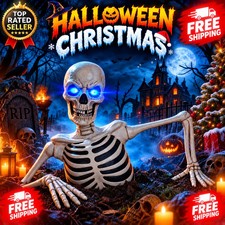 Halloween Giant Ground Gr5ft (1.6m) Ground Breaking Skeleton With Lights Sounds picture